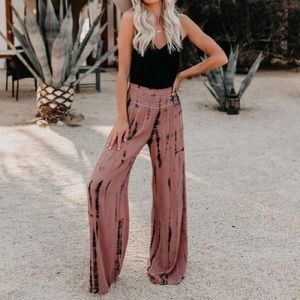 Vici Uma Smocked Wide Leg Tie Dye Pant